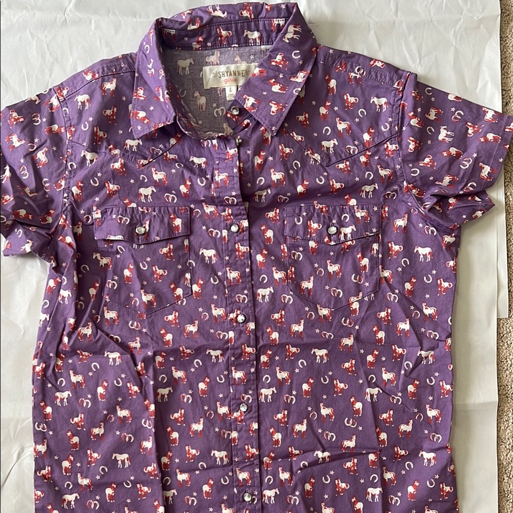 horse print blouse